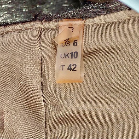 Elie Tahari Mocha Metal Bennet Calf Hair Skirt - 6 - Picture 13 of 14